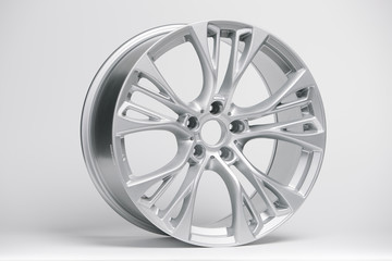 Car metal disc rim isolated on white background