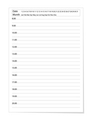 Vector daily planner choose date and month