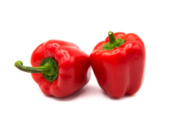 ripe fresh organic peppers isolated on a white background