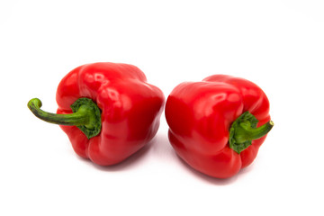 ripe fresh organic peppers isolated on a white background
