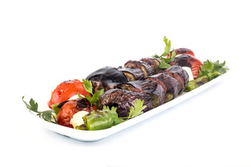 Turkish Kebab eggplant and meatballs 