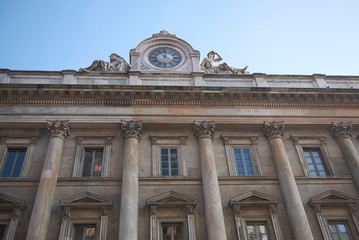 Fototapeta na wymiar Milano, Italy - 16 January 2020 : View of Palazzo dell Orologio