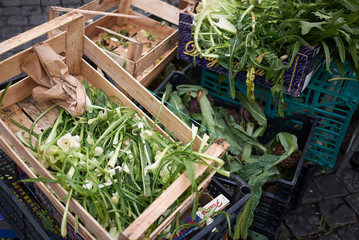 Rome, Italy - February 03, 2020 : View of the vegetable leftover at the market