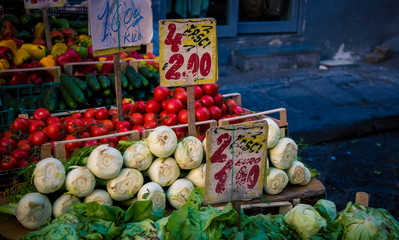 Fresh vegetables at a market in Naples 