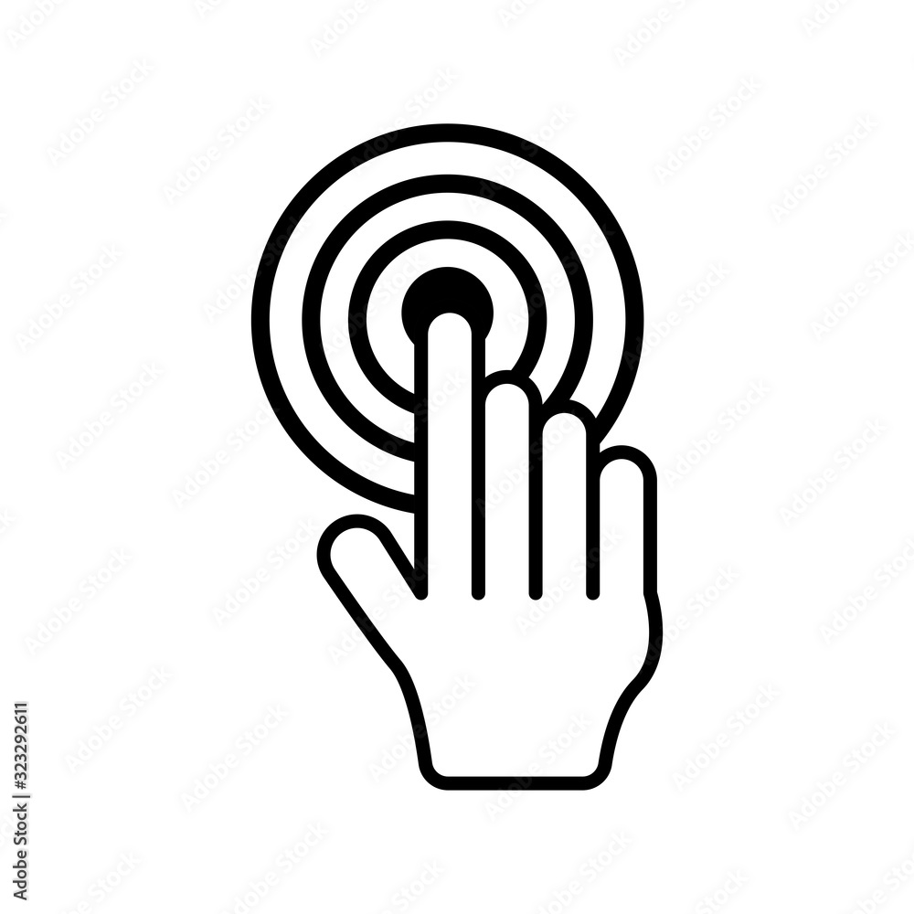 Poster hand pointer line icon