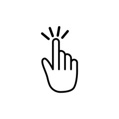 Hand clicking line icon