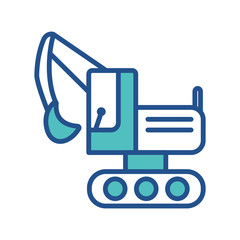 HEAVY EQUIPMENT icon design, flat style icon collection