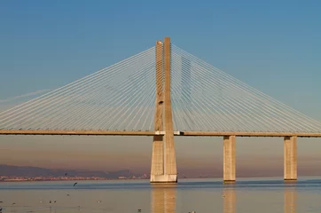 Papier Peint photo Pont Vasco da Gama vasco da gama bridge in lisbon portugal