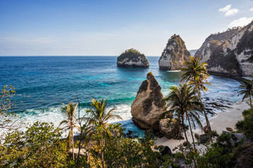 Diamond Beach in Nusa Penida Island in Indonesia