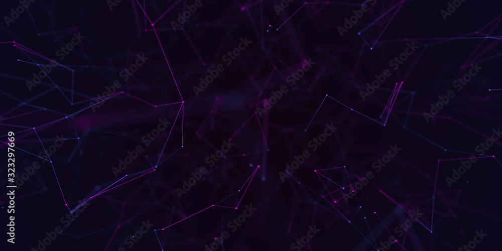 Poster abstract plexus geometrical background with lines and dots