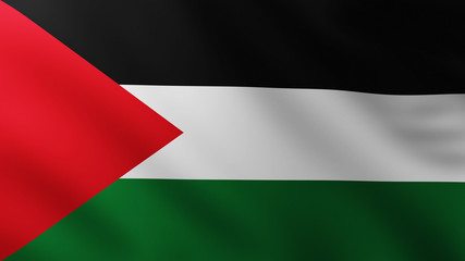 Large Flag of Palestine fullscreen background in the wind