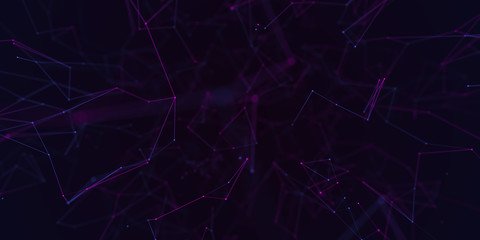 Abstract Plexus Geometrical Background with lines and dots