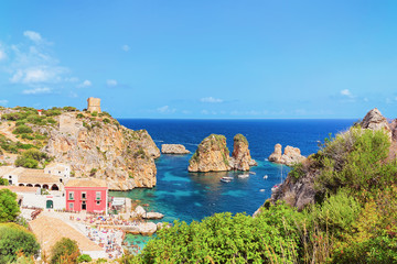 Tonnara and stacks of Scopello Castellammare del Golfo Sicily