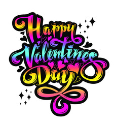 Happy Valentines day lettering composition.