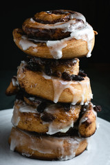 Cinnamon rolls stacked