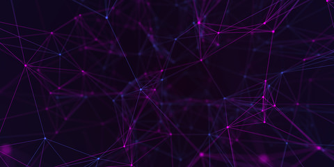 Abstract Plexus Geometrical Background with lines and dots