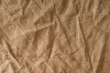  crumpled burlap fabric, background and texture of the material