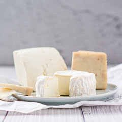 Assorted farm cheese plate - white cheese