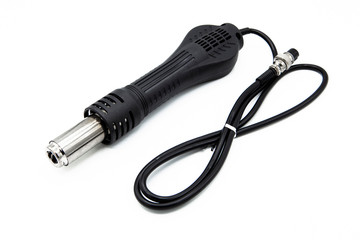 Hot air gun of soldering station isolated on a white background.