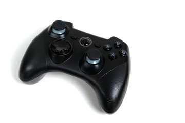 Playing joystick on a white background.Games and entertainment.