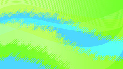 halftone background lime blue wave