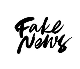 Fototapeta premium Fake news ink pen vector lettering. Modern brush calligraphy. False and disinformation message or quote.