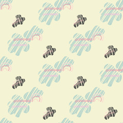 Vector kids pattern with cute native cloud. Cute scandinavian seamless background in calm colors