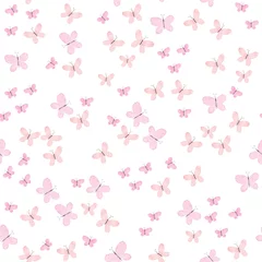 Tapeten Aquarell-Set 1 Erstaunlicher bunter Hintergrund mit Schmetterlingen, die mit Aquarellen gemalt werden. Nettes nahtloses Aquarellschmetterlingsmuster auf weißem Hintergrund. Handgezeichnete Abbildung. Trendiger rosa Cartoon.
