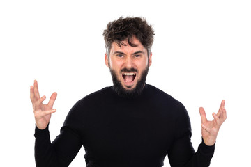 Naklejka premium Young man in black