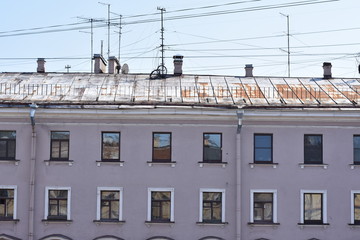 Fototapeta na wymiar roofs of old houses Saint Petersburg
