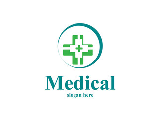 Cross medical hospital logo vector template icon