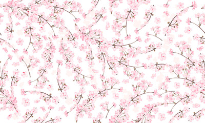 Blossom in Paris Seamless Pattern. Bright pink femine colors and floral motif. Can be used on varios surfaces such as wallpaper, fabric, gift wrapping etc.