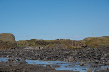 Riverbed of glacier river skafta in Iceland