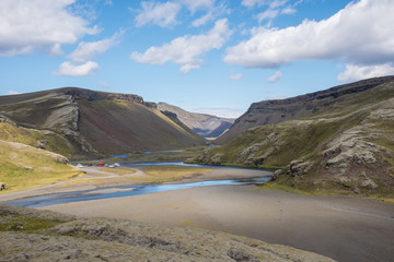 River Nordari Ofaera in Eldgja in Iceland