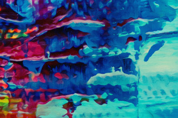 Abstract background in mixed colors. Oil and watercolor design elements. Design template for covers, posters and banners. Simple macro close-up paint brush strokes.