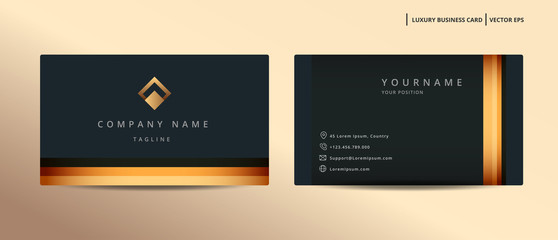 Luxury design business card with gold style minimalist template