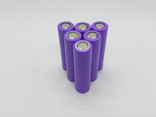 Modern Colorful 18650 Battery Type for Electronic Device Power Bank Charger in White Isolated...