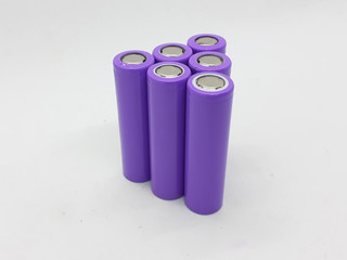 Modern Colorful 18650 Battery Type for Electronic Device Power Bank Charger in White Isolated Background