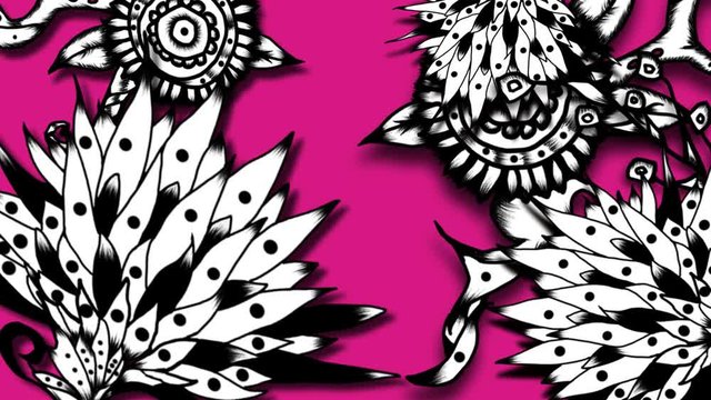花ボタニカル素材　ピンク