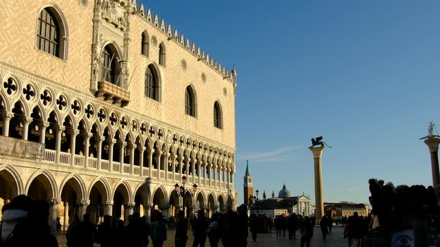 Venice, ITALY &ndash; FEBRUARY 6, 2020: Piazzetta San Marco, with Doge's Palace