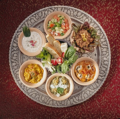 Tray of Persian food appetizers