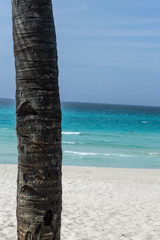 Havana, Cuba - may 4, 2019: American blue Buick parkedclassic car parked on the beach in Varadero Cuba - Serie Cuba Reportage