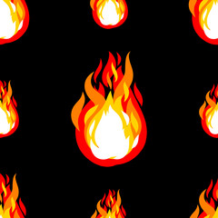 Fire seamless pattern for shirt,Fire seamless pattern for shirt, wallpaper and much more. Hand drawn  wallpaper and much more. Hand drawn brush graphic design. Vector illustration on black background.