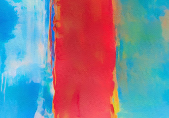 Naklejka premium Creative abstract painting background in oil. Textured brush strokes of paint. Colorful design pattern. Artistic drawing grunge texture. Watercolor mixed fine art template for decoration. Vintage.