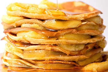 Panсakes with caramelized apples and honey
