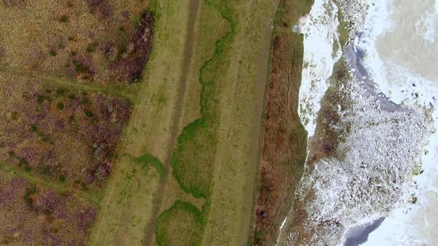 White cliffs at the English coast - aerial view -aerial photography