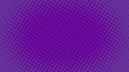 Bright purple and violet pop art background in retro comic style with halftone dotted design, vector illustration eps10