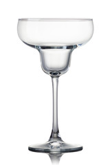 Empty cocktail glass of margarita isolated on a white background