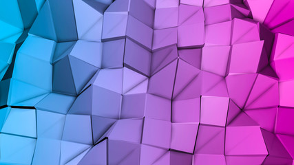 Abstract low poly background. 3d render illustration