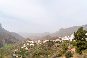 Fototapeta na wymiar Landscape with village and mountains in Gran Canary